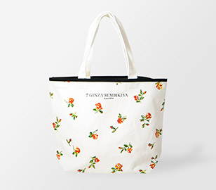 銀座千疋屋様の総柄コットンバッグ