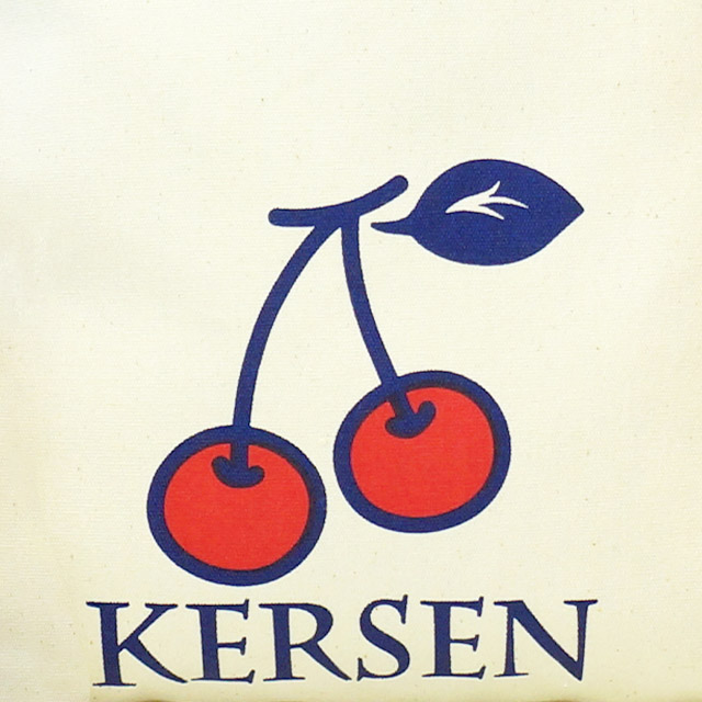 コットンオリジナルバッグの2色シルク印刷部分を拡大した様子