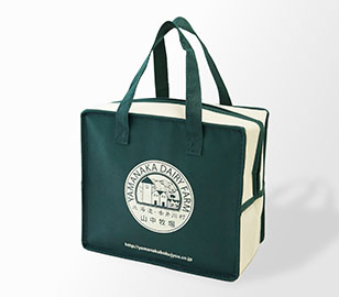 中央ファスナータイプの不織布保冷バッグ