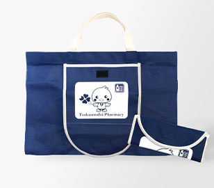 不織布生地の折り畳みエコバッグ